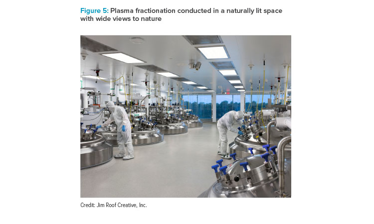 Figure 5: Plasma fractionation conducted in a naturally lit space with wide views to nature