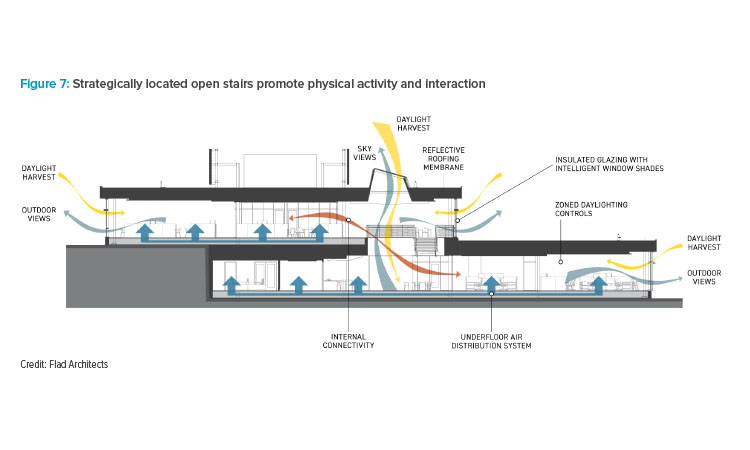 Figure 7: Strategically located open stairs promote physical activity and interaction